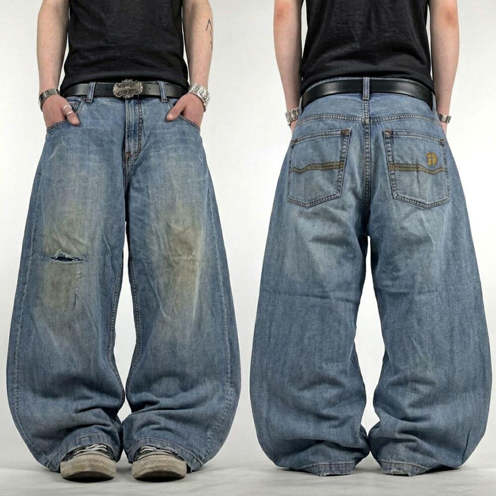 Vintage y2k rare archive pepe stonewash faded baggy skater grunge jeans